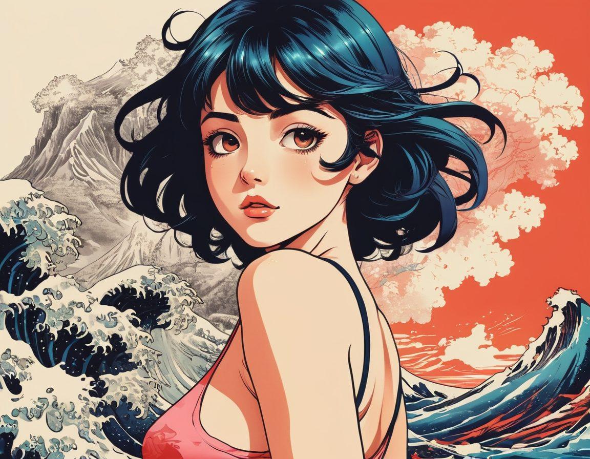A visually striking collage depicting the transformation of hentai from classic manga illustrations to modern animations. Include elements of traditional ink art merging into vibrant, dynamic motion graphics, showcasing various styles such as exaggerated expressions and unique character designs. The background should feature a gradient transitioning from a vintage aesthetic to a contemporary digital landscape. Use bold, eye-catching colors and add subtle animated effects to represent motion. vibrant colors. surreal art.